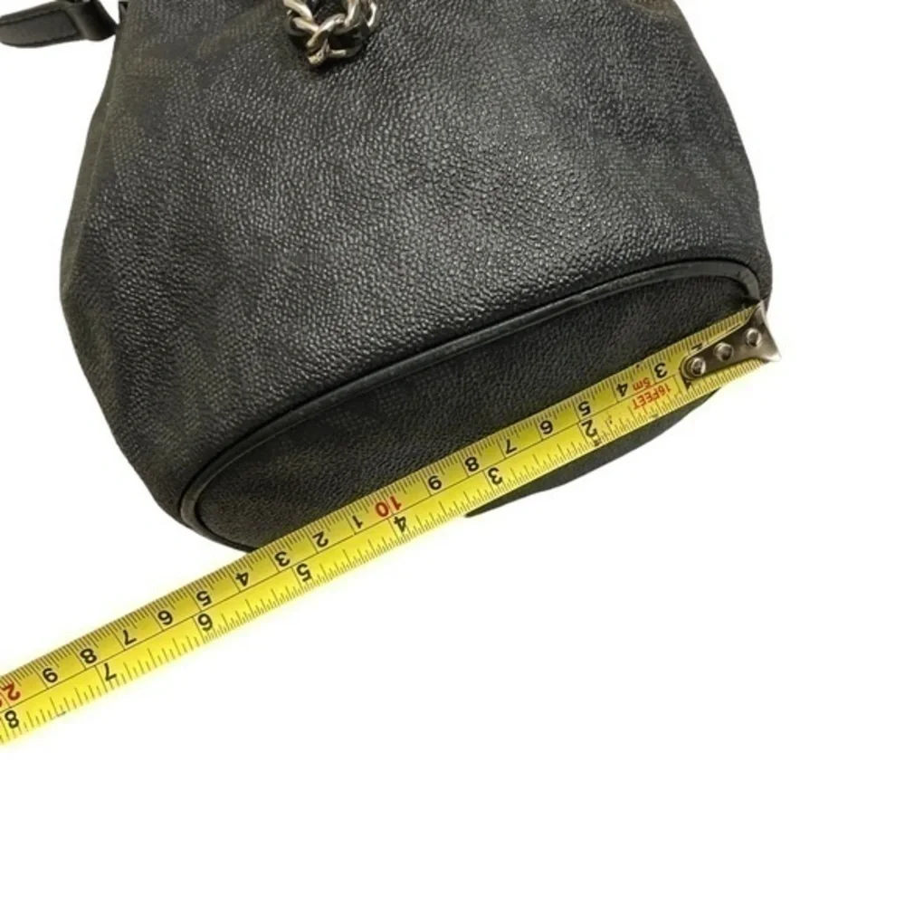 Michael kors signature mk black gray drawstring mini bucket bag rare